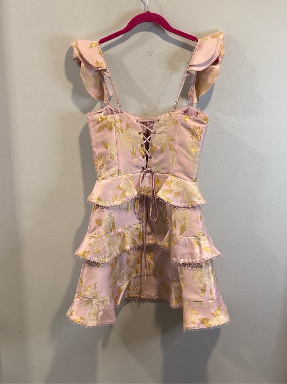 V. Chapman “Avignon” dress in light lilac baroque floral (appears pink) 6 - Picture 4 of 4